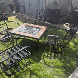 Hampton Bay Patio Table With Firepit 4 Chairs