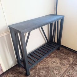 DARK BLUE SOLID WOOD RUSTIC FARMHOUSE STYLE SOFA TABLE/ ENTRYWAY TABLE 