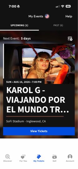 Karol G Viajando Por El Mundo Tickets Sunday 08/16