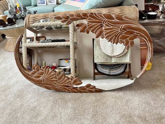 Coastal Oval Sculpted Wood Mirror
