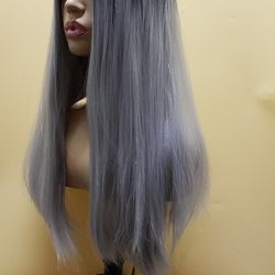 Long Silver-Gray Straight Wig