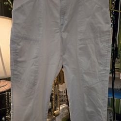 Ladies Size 14 Relax Fit Lee White Carpris With Stretch 