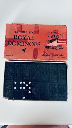 Vintage Parker Brothers Double Six Royal Dominoes Set