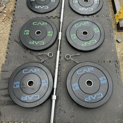 Bumper Plates & Barbell 