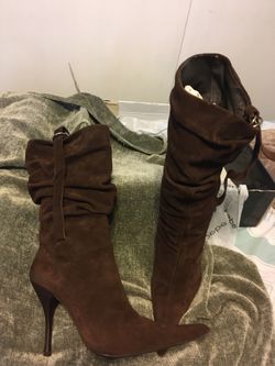 Bebe Brown Suede Boots Size 10