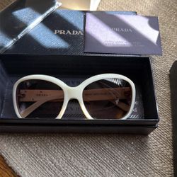 Prada Cream Frame Sunglasses 