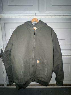 Carhartt Hooded Duck Canvas Work Jacket medium tall