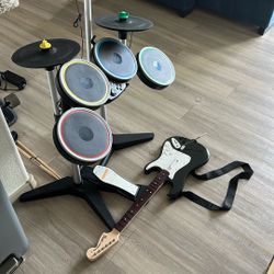Rockband Pro Drum Kit + Guitar