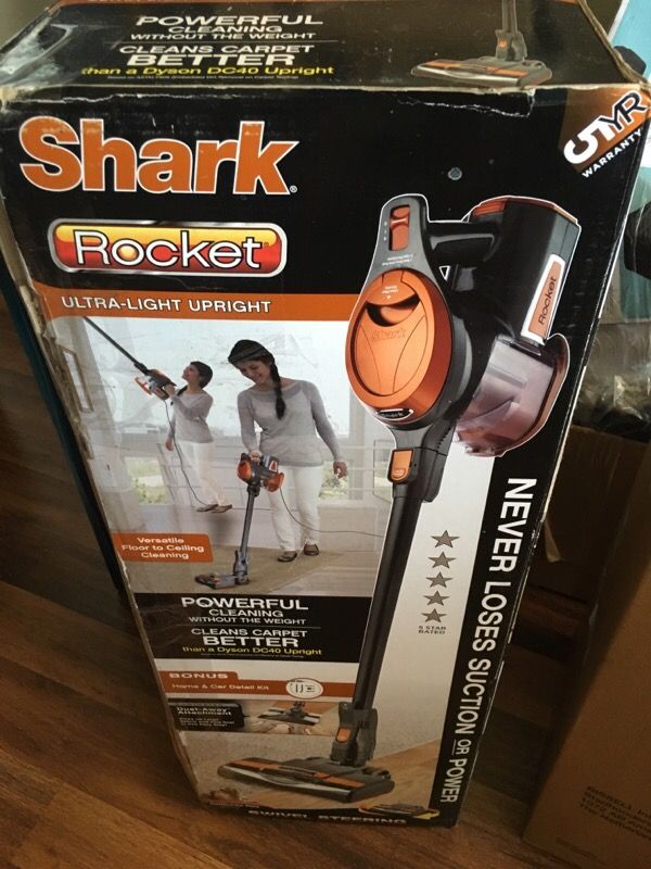 Shark Rocket HV302 Ultralight Upright Vacuum Cleaner w/ Detail Kit - Orange/Gray