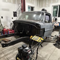 1967 F100 Short bed Frame With crown Vic Front And explorer Rear  