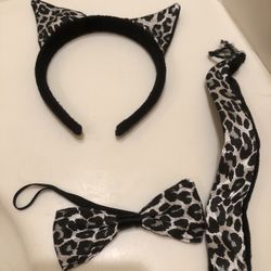 Lot of 3 Cat / Animal Ears, 1 Bowtie and 1 Tail