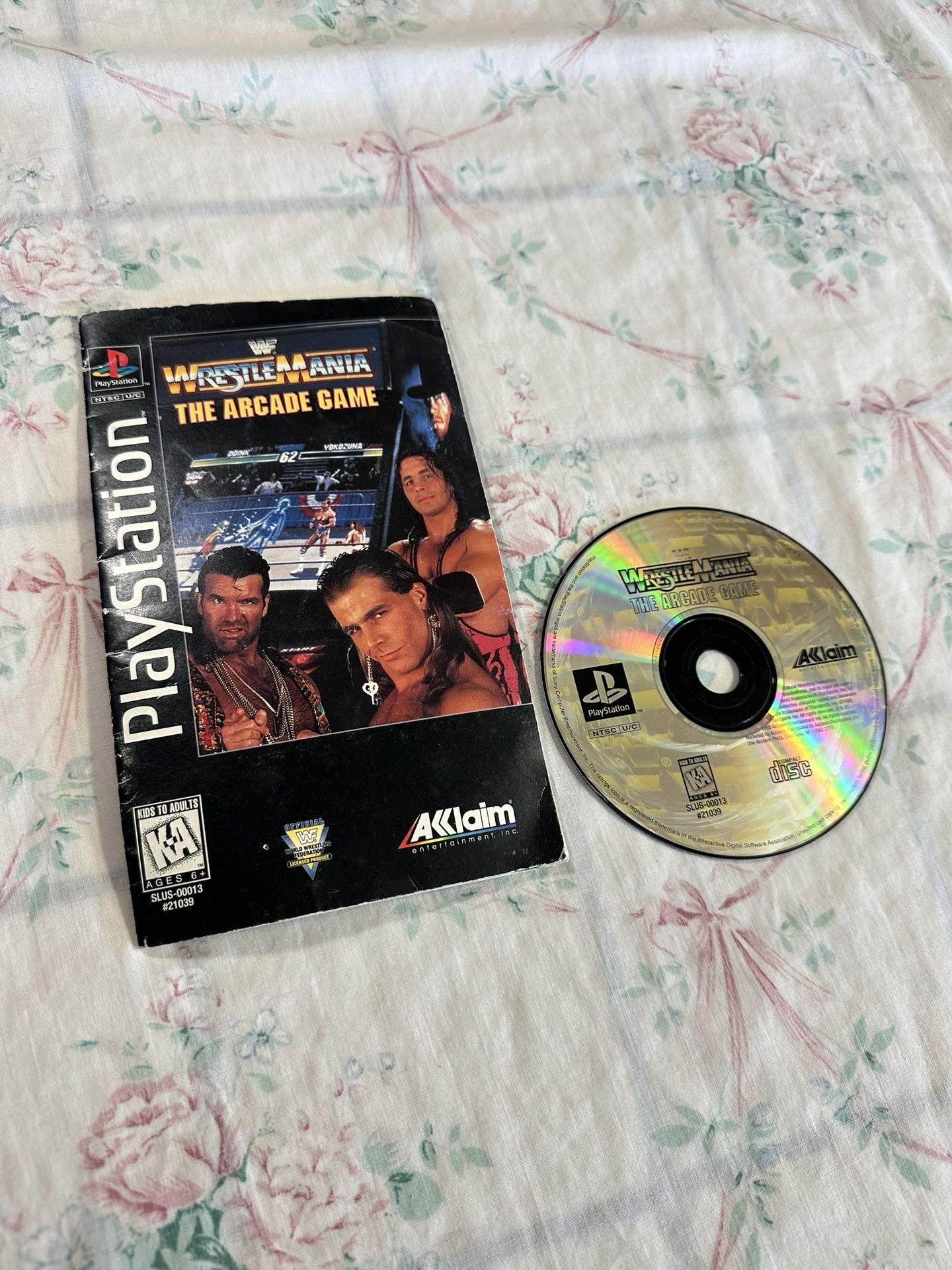 WWF WRESTLEMANIA THE ARCADE GAME - Playstation 1 PS1 Disc Manual Only MINT DISC!