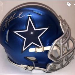 Troy Aikman autographed Blaze mini Beckett authentication HOF Hand Signed And Many More!