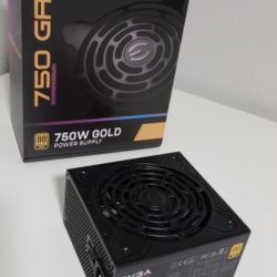 EVGA 750 GA 80 Plus Gold 750W Power Supply PSU. Fully Modular, ECO Mode with Dbb Fan,  100% Japanese capacitors  