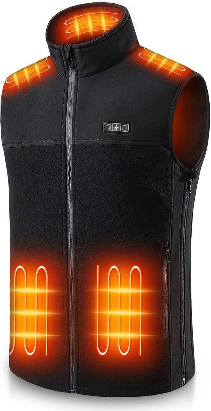 Heated Fleece Vest for Men & Women with Battery Pack