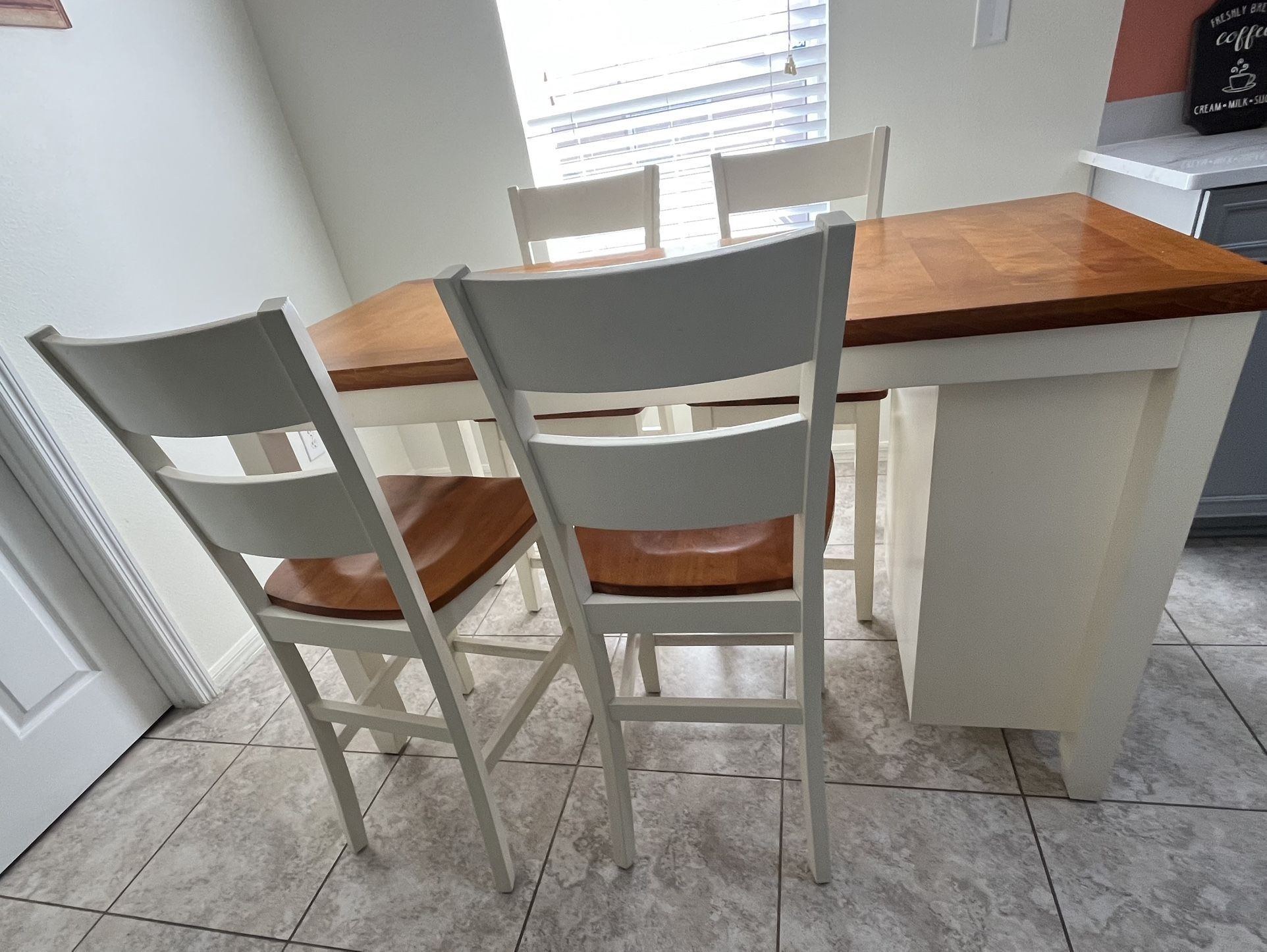 Used Solid Wood High Chair And Table 