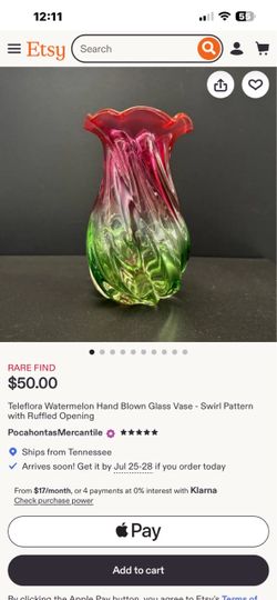 Teleflora Hand Blown Glass Vase