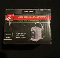 Defiant Wired Video Doorbell Transformer 16VAC/30VA Compatible with Most Video Doorbells