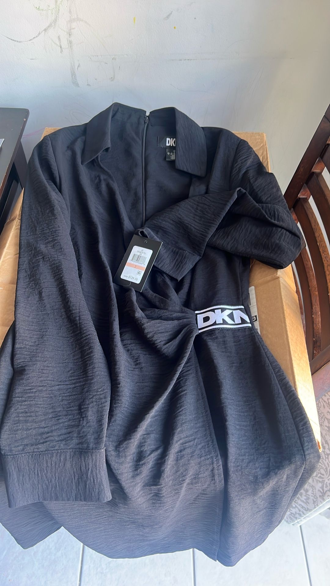 DKNY Wrap Around Little Black Dress