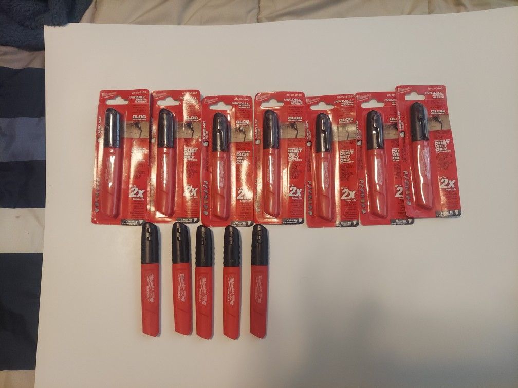 12 Milwaukee Inkzall Jobsite Markers Black New