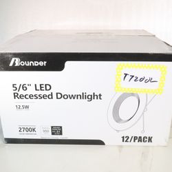Bounder 12 Pack 5/6" LED Recessed Downlight 12.5W 2700K Dimmable