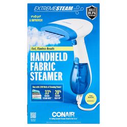 Conair Handheld Garment Steamer for Clothes, ExtremeSteam 1200W, Portable Handheld Design,White/Blue