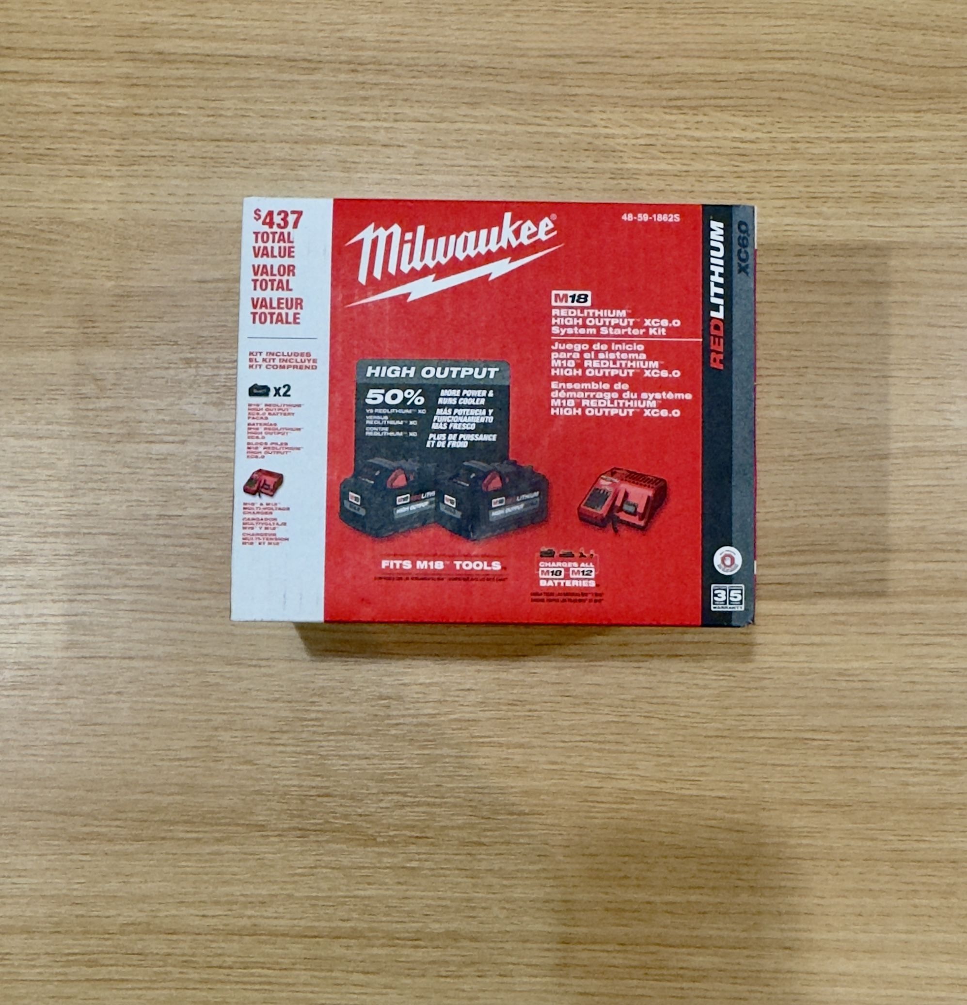 Milwaukee M18 18-Volt Lithium-Ion High Output Starter Kit with Two 6.0 Ah Battery and Charger