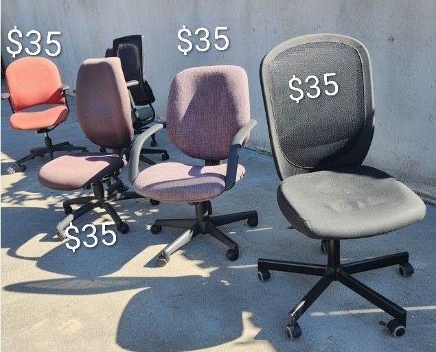 Can Deliver $35 Each Used Rolling Desk Chairs Office Chair Task Computer Chairs