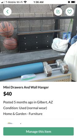 Black Mini Drawers And Cubie Wall Hanger