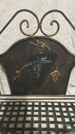 2  Vintage metal wall shelf with lattice work
