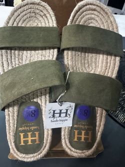 Haute Hippie Olive Green Sandals