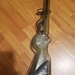VINTAGE RIFLE TEQUILA BOTTLE w/metal STAND