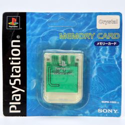 PlayStation 1 Crystal Clear Sony PS1 Genuine Memory Card OEM SCPH-1020 Sealed