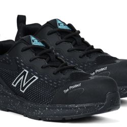 New Balance Women's Composite Toe Logic Industrial Boot, Black/Aqua, 9.5 Wide