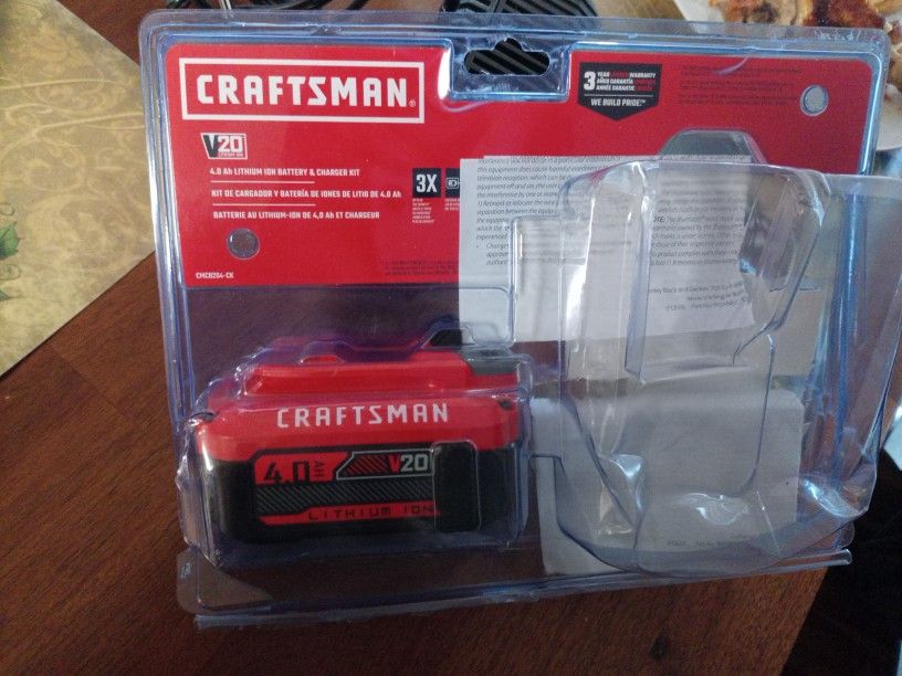 Craftsman 4.0 Lithium Ion Battery Charger Pack