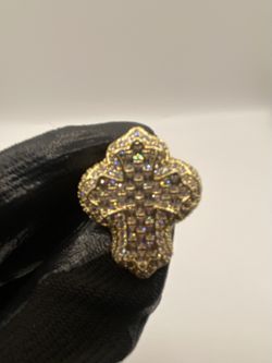 Gold Cross Ring  Bussdown Size 9-10