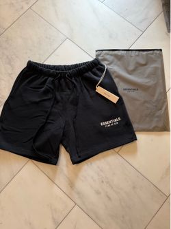 Black fear of god essentials shorts
