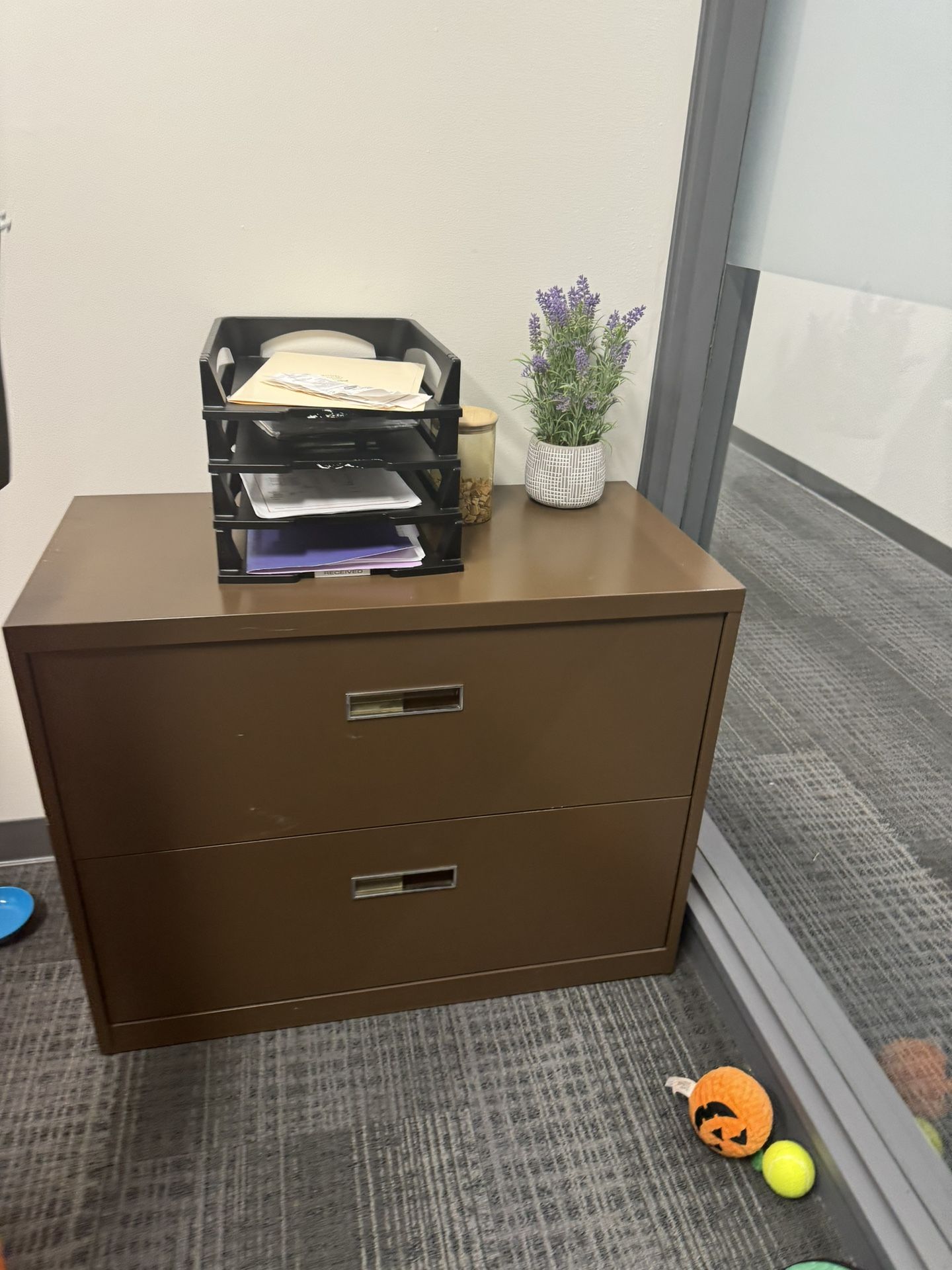 Brown Metal Filing Cabinet