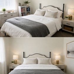 Full Bed Frame, Mattress, Mattress Topper And Box Spring