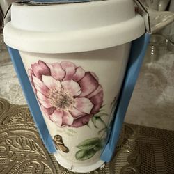 New Lenox Ceramic Thermal Mug  W/silicone Lid 