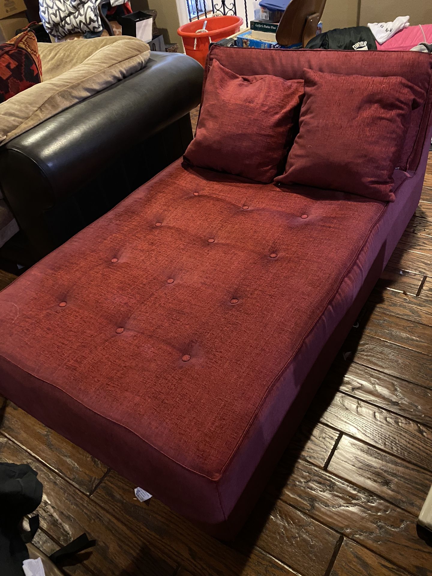 ROCHE BOBOIS Red Velvet Chase Lounge Feather Down Pillows 68”x13”