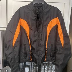 Motorcycle Double Zipper Jacket Size XL