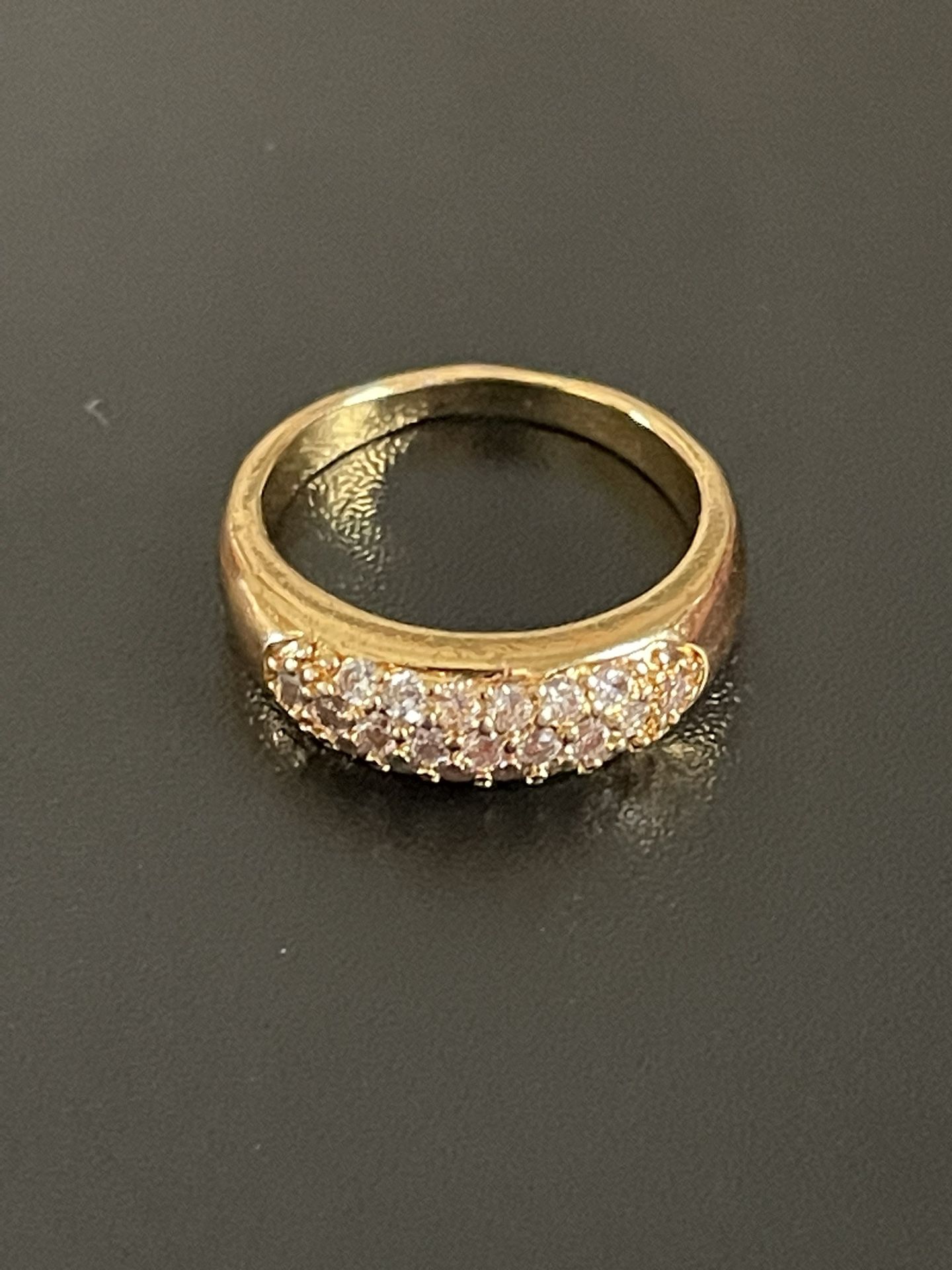 Gold Plated Simulated Diamond Woman Ring Size 6