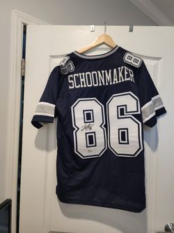 Luke Schoonmaker Signed Autograph Dallas Cowboys Style XL Jersey - Beckett COA