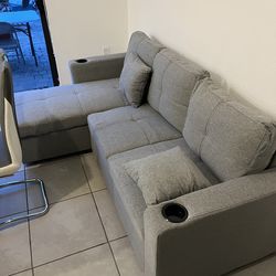 SLEEPER SECTIONAL in GREY - FAST DELIVERY!! 📦 🚚