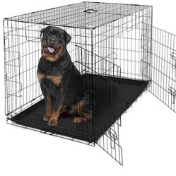 New Xl'XXL Dog Crate With Tray 2 Doors & Puppy Training Divider Up To 90 Lbs Animal Cage Puppy Dog Kennel Folds Flat Jaula De Mascota 