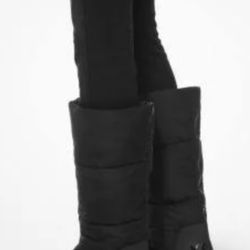 Michael Kors Gamma Nylon And Leather Platform Winter Boot Size 6 1/2