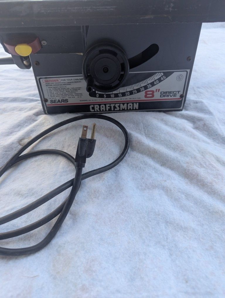 Craftsman Portable Table Saw 8-In Direct Drive