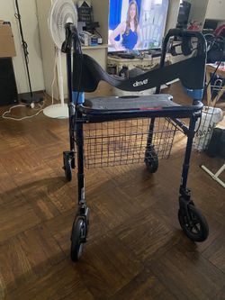 Folding Rollator Walker with Seat and Extra Wide Backrest, Rollators with All Terrain Large 8-inch Wheels for Seniors, Rolling Walkers