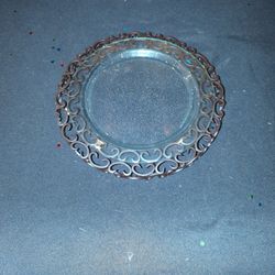 Metal and Glass Centerpiece Vase
